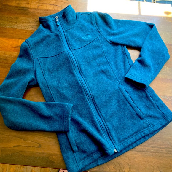 EUC Women’s Ocean Blue North Face Full Zip Jacket Size M - Picture 1 of 13